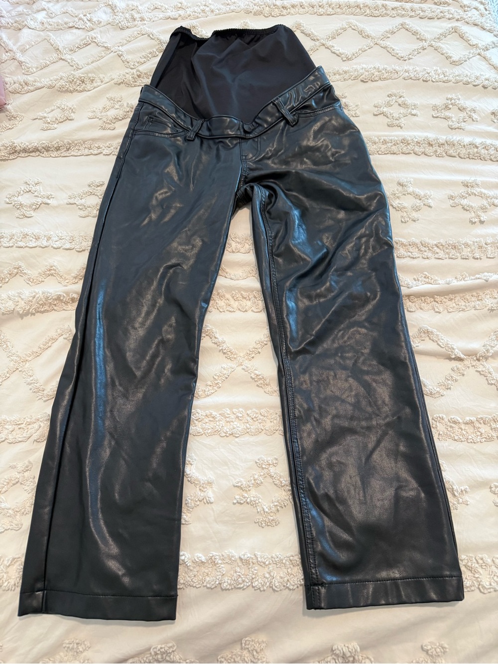 Maternity Abercrombie & Fitch Black Faux Leather Pants